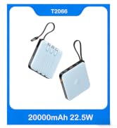 VRURC Portable Charger with Built-in 4 Cables, 20000mAh Battery Pack Charger Portable PD 20W Fast...