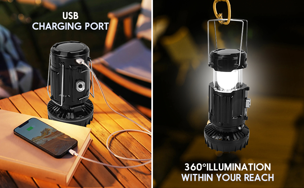 camping fan with led light