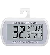 AEVETE Waterproof Digital Refrigerator Thermometer Large LCD, Freezer Room Thermometer with Magne...