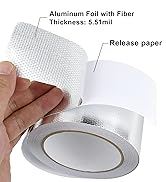 BOMEI PACK 1 Roll Aluminum Foil Heat Shield Tape Cool Tape 2 Inch x 66 ft Heat Reflective Heat Sh...