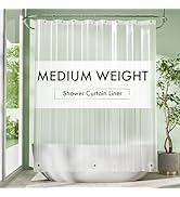 Amazer Plastic Shower Curtain Liner with Magnets, 72x72 Frosted Shower Liner PEVA Waterproof Insi...