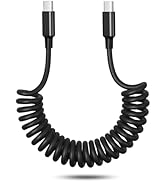 OKRAY Coiled USB C Cable, USB c to USB c iPhone 17 Carplay Cable 60W Fast Charging 3FT Retractabl...