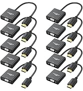 UV-CABLE HDMI to VGA Adapter 10-Pack, HDMI to VGA Adapter Male to Female Cable 1080P for Computer...