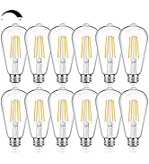 12Packs Vintage LED Edison Bulbs, 60W Equivalent 7W, 800Lumens, Dimmable ST64 Antique LED Filamen...