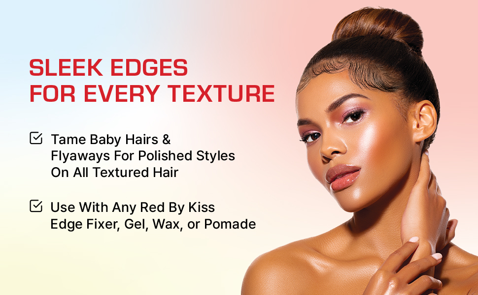 baby hair brow lash slick back ponytail bun black curly hair type styling hairline eyebrow comb