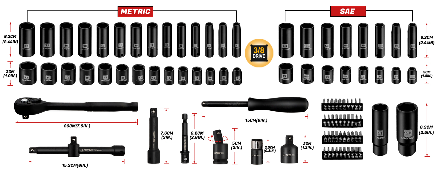 3/8 impact socket set
