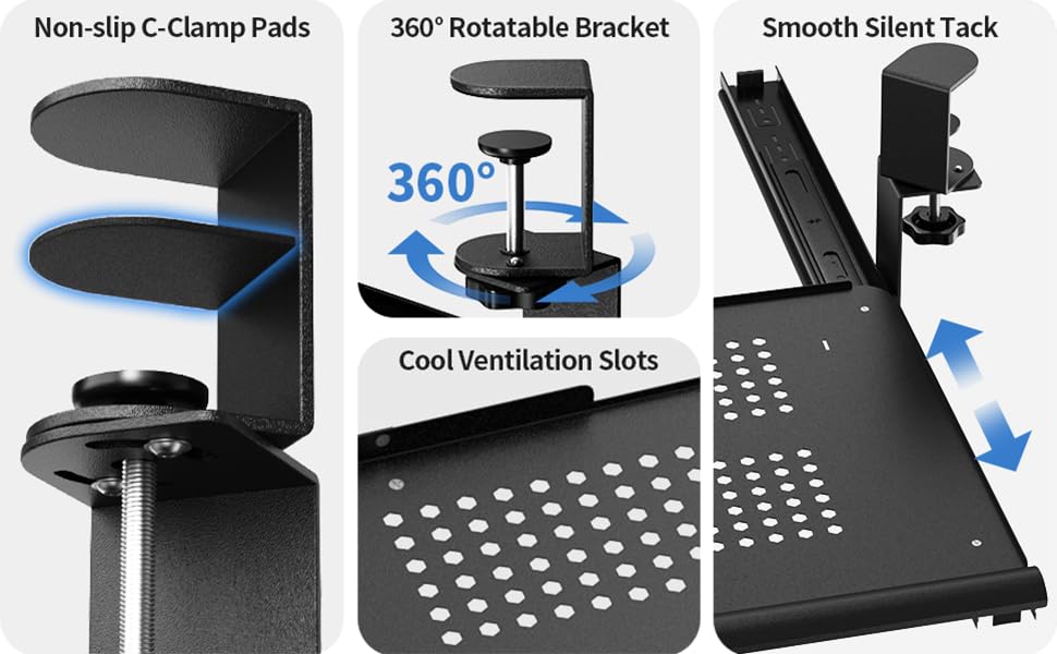 keyboard tray under desk