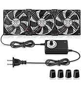 Wderair 3 x 120mm High CFM 110v-240v Computer Pc Case Fan with AC Plug for Cooling CPU Cabinets, ...