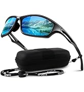 LINVO Polarized Sports Sunglasses Men Women UV400 Protection Wrap Around Goggles for Running Cycl...