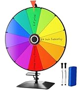 KOOV 24 Inch Prize Wheel, Tabletop Spinning Wheel for Prizes, Prize Wheel Spinner with Stand &amp; 12...