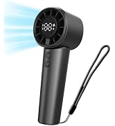 JIJAWA Handheld Portable High-Speed Fan K300, 120-Speed Turbo, LED Display, USB-C Rechargeable, 1...