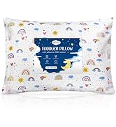 Babebay Toddler Pillow,13X18 Soft Toddler Pillows for Sleeping, Machine Washable Kids Pillow with...