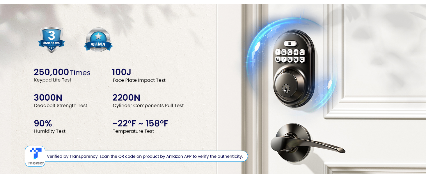 keyless entry door lock with handle 