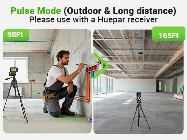 Huepar PL211G Laser Level with 2 Plumb Dots