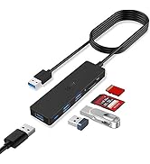 TSUPY USB 3.0 Hub Multi USB Data HUB with 4ft/48inch Extended Cable,SD/TF Card Reader &amp; 3 USB 3.0...