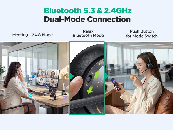 Wireless Headset with Mic for Workbluetooth headset with microphone pc headset with mic