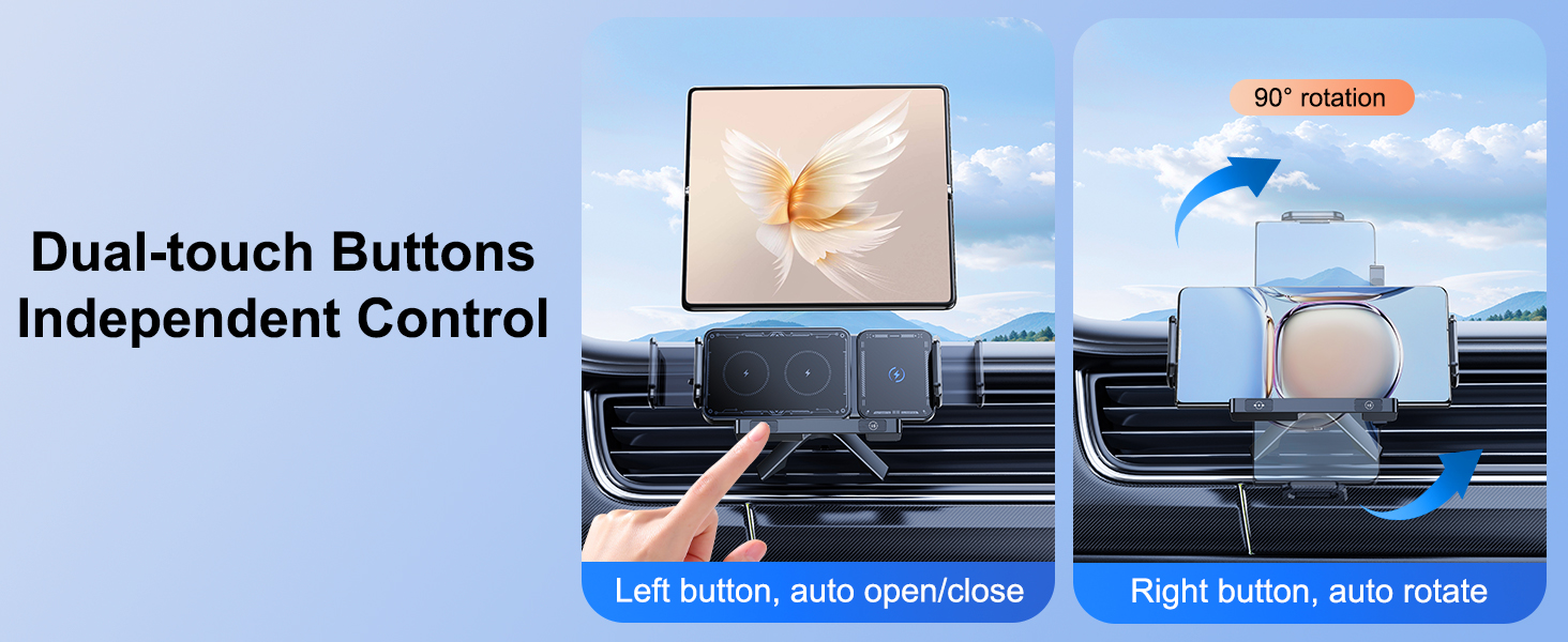 Wireless Car Charger Mount Holder for Samsung Galaxy Z Fold 6 5 4 3 2