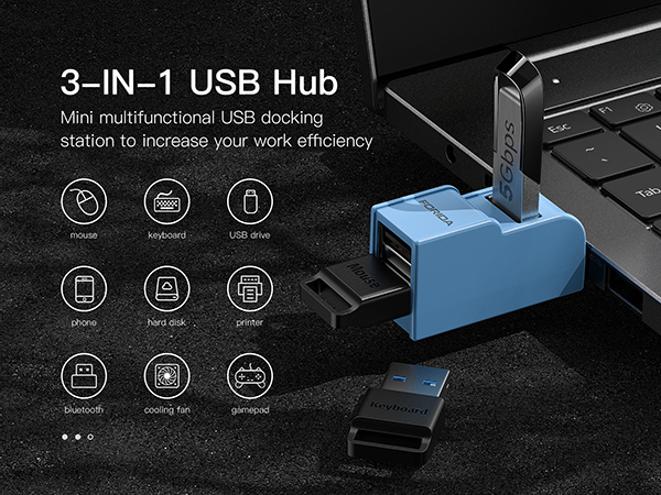 3 In 1 USB A Hub