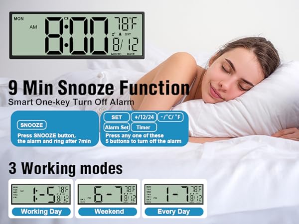 digital wall clock battery operated