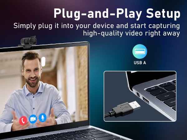 saylas 2.5K Webcam for PC with Microphone