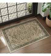 Jainmy Vintage Distressed 2x3 Kitchen Rugs Washable Non Slip, Moody Medallion Door Mat Indoor Ent...