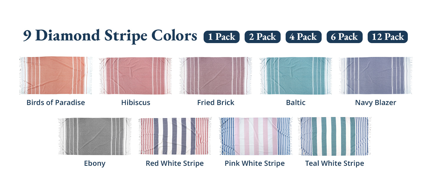 Availabe in 9 Diamond Pattern Stripe Colors