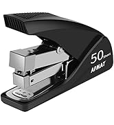 AFMAT Stapler, Effortless Stapler for Desk, 50 Sheet Capacity, Low Force, One Finger Touch Stapli...
