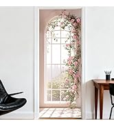 Nuxovilar Floral Arch Window Door Stickers Covers Decorative 30.3"×78.7", Door Decor Stickers for...