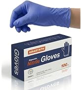 Amarynth 4 Mil Disposable Nitrile Exam Gloves Ice Blue - Latex and Powder Free, Strong Grip for C...