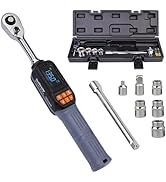 Goseek Digital Torque Wrench 3/8'' Drive, 5-99.6 Ft-lbs/6.8-135Nm, 90 Tooth Torque Wrench with Bu...