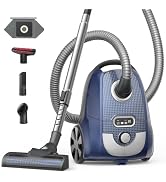 Aspiron Canister Vacuum,1700W/45KPA Bagged Vacuum Cleaner,Easy to Push | 4QT Large Capacity,Auto ...