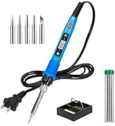 Soldering Iron Kit, 80W 110V LCD Digital Soldering Welding Iron Kit with Ceramic Heater, Portable...