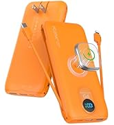 LENGSUM Portable Charger, 10000mAh 20W Fast Charging Power Bank with Built in Cables &amp; AC Wall Pl...