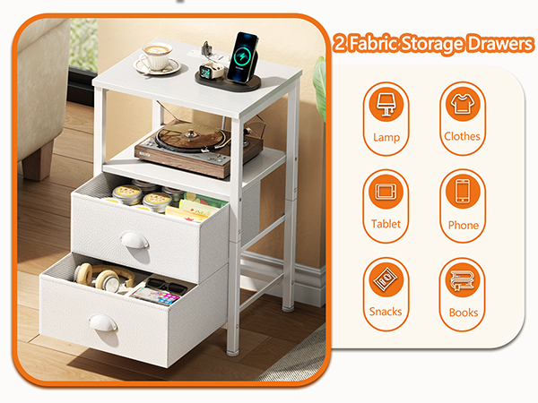 end table with charging station