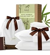 Bedsure Bamboo Rayon Cotton Sheets, Queen Sheet Set, Cooling, GentleSoft, Breathable, Deep Pocket...