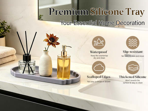 Silicone Bathroom Vanity Tray