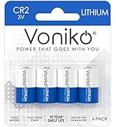 Voniko CR2 3V Lithium Batteries (4-Pack), CR2 3 Volt High Power Lithium-Battery 10 Years Shelf Li...