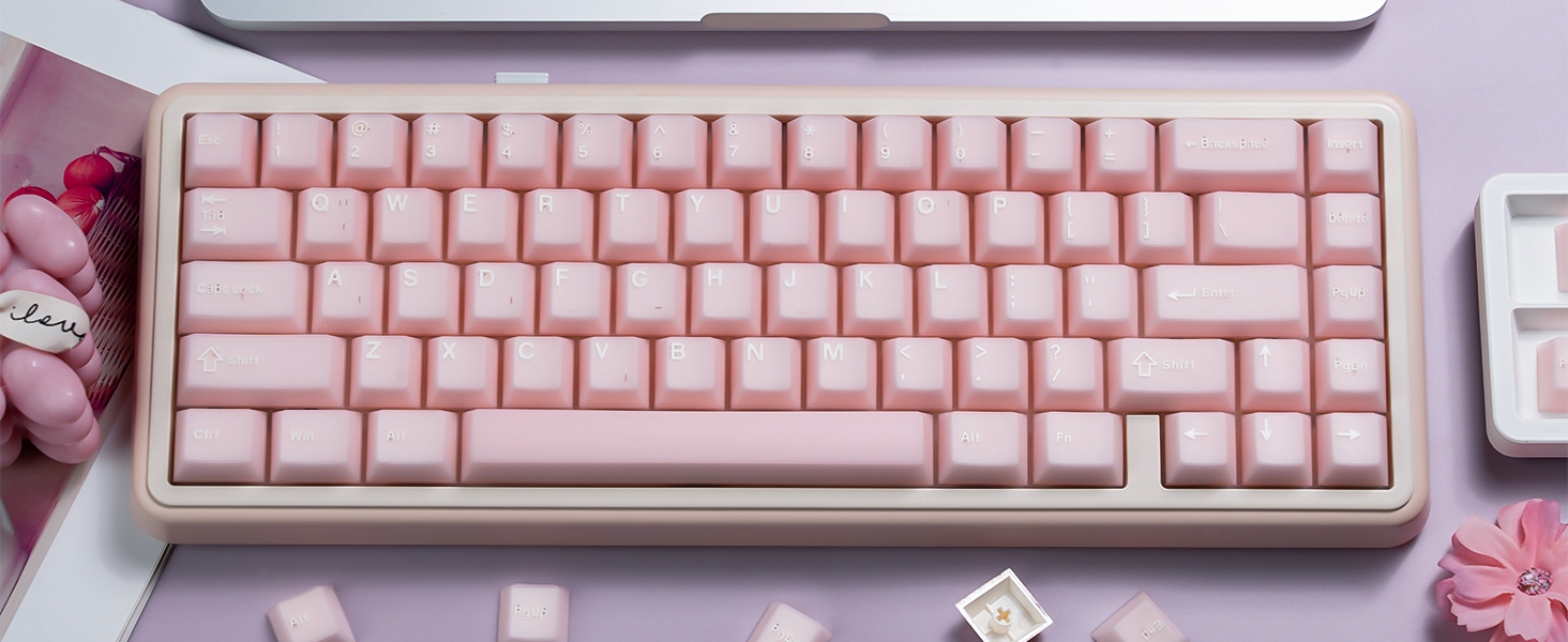 Pink Jade keycap Double Shot pbt keycaps Translucent Ceramic Cherry Profile Creamy Custom Keycap