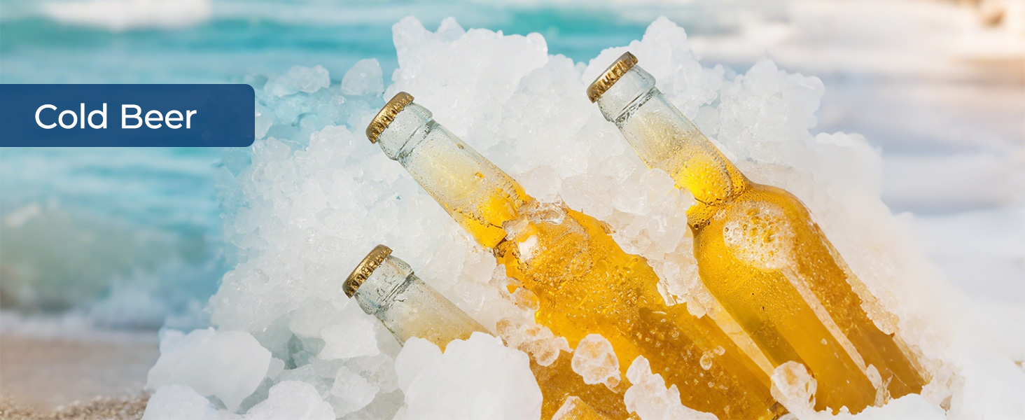 Bullet ice can be used to chill beer