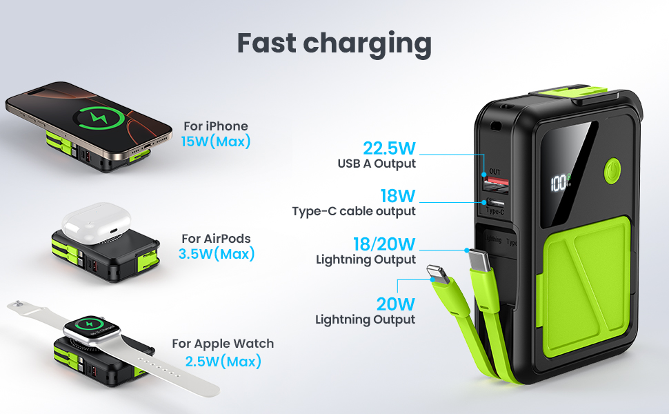 5-in-1 wireless magnetic power bank