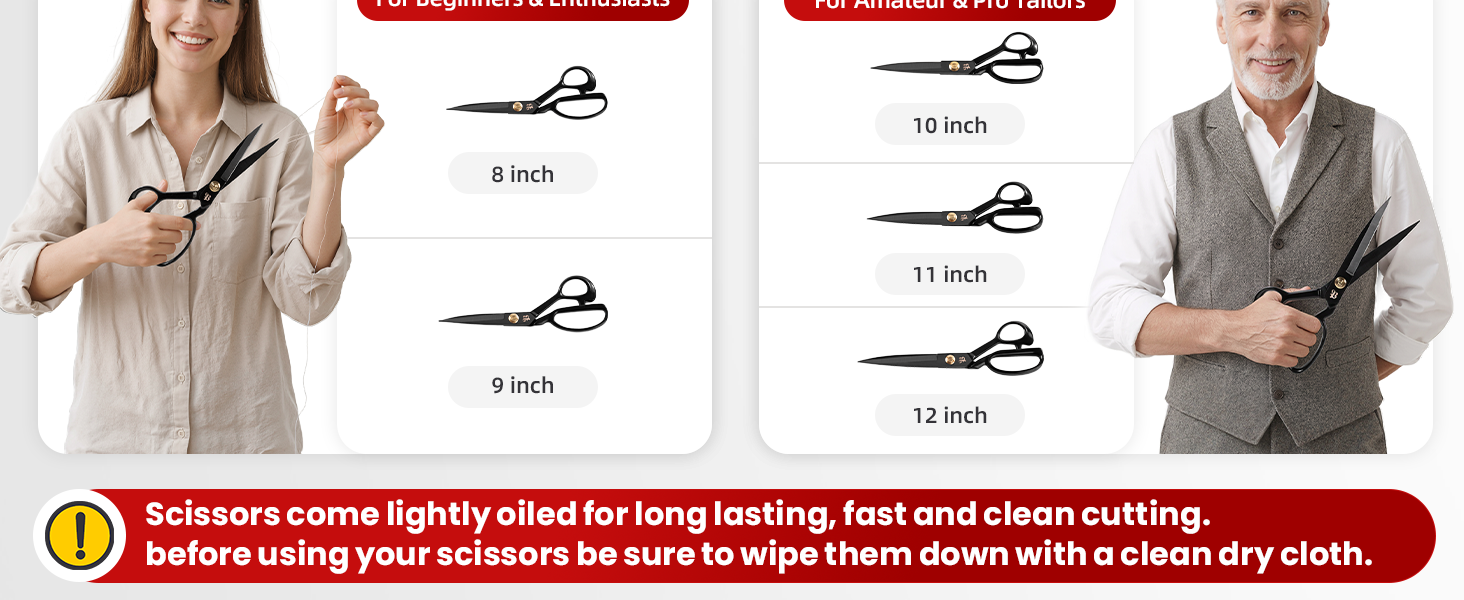 Fabric Scissors, Heavy Duty 8 inch Sewing Scissors for Leather Tailor,Tailoring Shears for Home