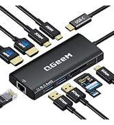 USB C Docking Station Dual Monitor,10 in 1 USB C Hub Dual 4K@60Hz,Type-C Multiport Adapter with 1...