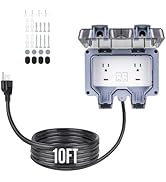 PJERJZN Outdoor Power Outlet 15A 110V with10/20/33ft Extension Cord IP66 Waterproof Outdoor Outle...