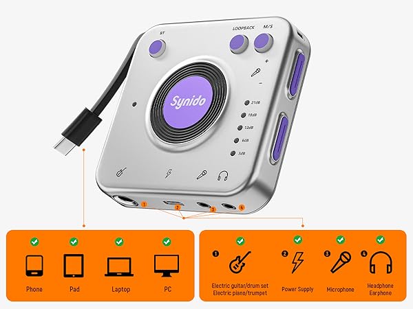 Portable recording audio interface