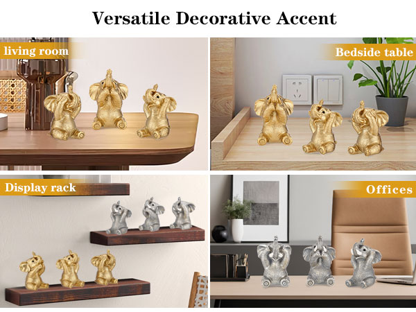 lephant figurines resin elephant decor small elephant statues lucky elephant set