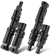 Pjerjzn Solar Panel Connector 2 to 1 Solar Y Branch Solar Panel Splitter 2 Way 1000V FMM+MFF Y Br...
