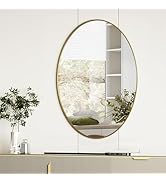 Koonmi Gold Oval Bathroom Mirror, 24"x32" Bathroom Vanity Mirror, Oval Mirror for Bedroom Living ...