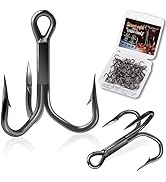 Dovesun Fishing Treble Hooks Outward-Angled Point 3X Strong Professional V Triple Fishing Hooks f...