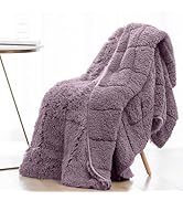 Wemore Shaggy Long Fur Faux Fur Weighted Blanket, Cozy and Fluffy Plush Sherpa Long Hair Blanket ...
