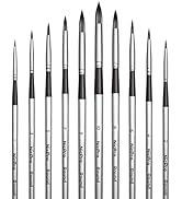 Nicpro 10 PCS Watercolor Paint Brushes, Round Tip Artist Painting Brush Set for Watercolor, Acryl...